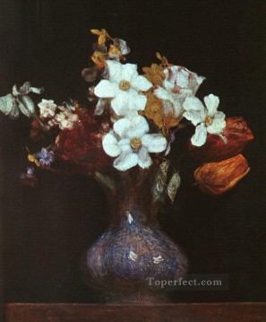 Narciso y tulipanes 1862 Henri Fantin Latour Pinturas al óleo